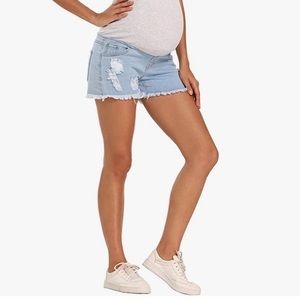 Maternity over the belly elastic waist shorts